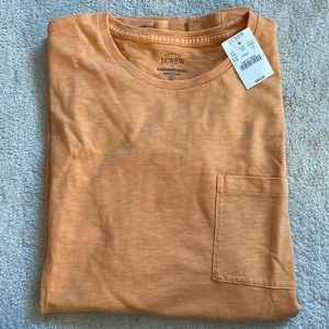 J. Crew mens garment dyed light orange shirt. Large. NWT